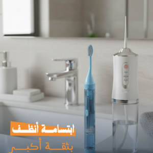 مجموعة خيط تنظيف الأسنان المائي وفرشاة الأسنان