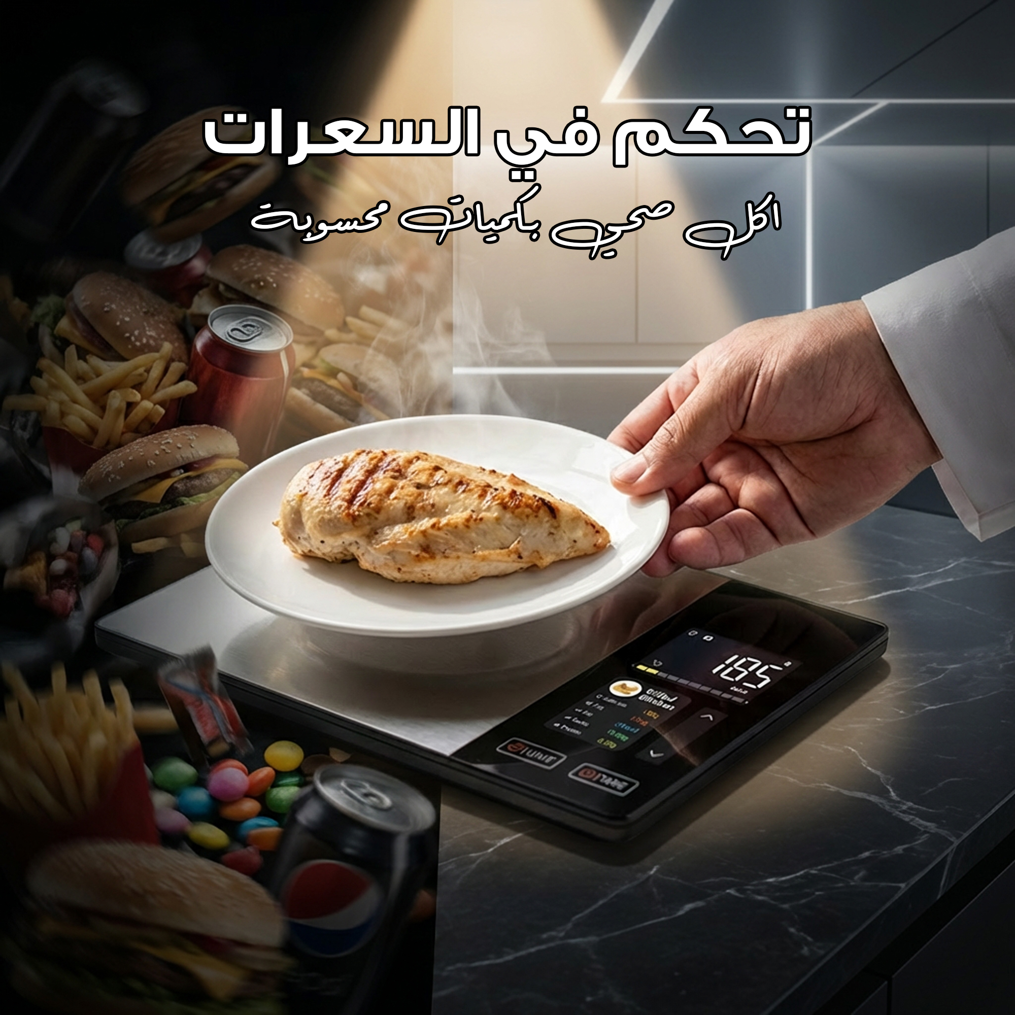 ميزان للجسم + تحليل الأكل